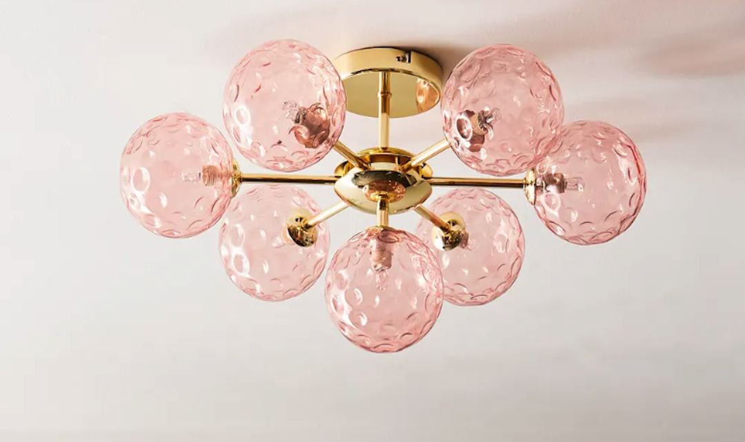 Die elegante Rose Iron Glass Shade Wohnzimmer Deckenleuchte