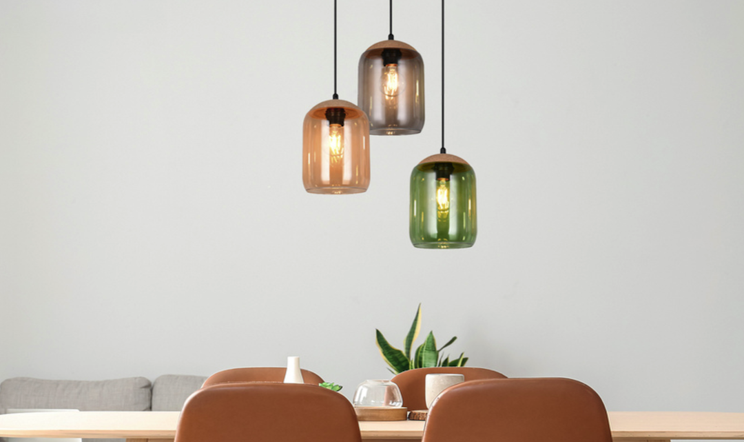 Handgefertigte recycelte Glas-Pendelleuchten