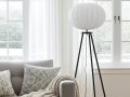 Stehlampe in Form einer Angelrute für die Ecke im Wohnzimmer